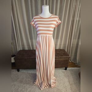 NWT, Orange Creek, Nude Striped Dress, Size M